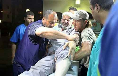 herido palestino en gaza